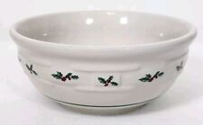 Longaberger Pottery Woven Traditions Traditional Holly Cereal Berry Bowl XMAS picture