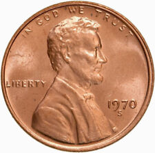 1970-S Lincoln Memorial Cent Large Date Gem Red BU Penny US Coin Free S&H W/Trac picture