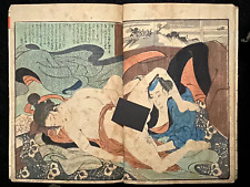 Shunga Book Woodblock Print Original 7 pic Ukiyo-e 19th century antique AB11801 picture