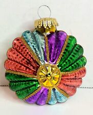 Vintage German Colorful Blown Glass Pillow Ornament  picture
