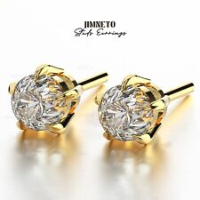 GIA Authenticity 1.00 Ct Lab Grown Diamond 14K Yellow Gold Stud Earrings, Round picture