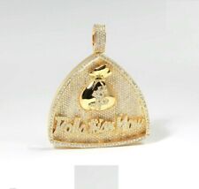2.20Ct Round Cut Real Moissanite Customized $ Pendant 14K Yellow Gold Plated picture