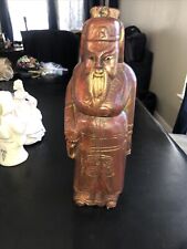 vintage wooden chinese statue antique picture