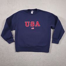 Vintage 90s Team USA Sweatshirt Mens Large Blue USA Logo Pullover Embroidered picture