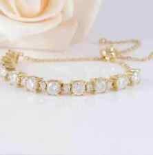 Gorgeous 7 Ct Round Cut Lab Created Diamond Bolo Bracelet 14K Yellow Gold Finish picture