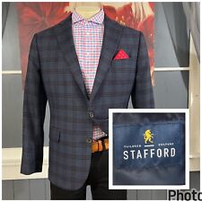 Stafford Blazer Mens 46S Short Merino Wool Blend Stretch Sport Coat Jacket picture