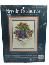 Needle Treasures Tulips Pansies and Max Counted Cross Stitch Kit, #04779 New picture