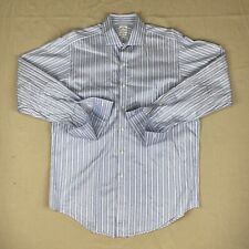 VTG Brooks Brothers Shirt Mens 16 35 Blue Striped Egyptian Cotton Made In USA picture