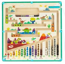 Magnetic Color and Number Maze Montessori Board Wooden Game Kids Toddlers Age3-5 picture