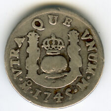 ☆ HISPANIC SILVER • COLONIAL 1 REAL 1745 · MEXICO (M) • FELIPE V ☆ SPAIN  ☆D0109 picture