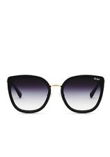 Quay Australia Flat Out Black Sunglasses Oversized Cat Eye picture