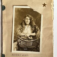 Antique RPPC Real Photograph Postcard Woman Long Hair Mother Poem Special Note picture