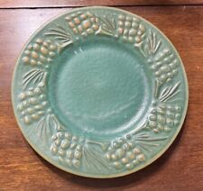 United Crafts Pinecone Bennington Potters Pottery Green Stoneware Plate, 10 3/4