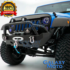 Black Stubby Rock Crawler Front Bumper+Winch Plate for 07-18 JEEP JK Wrangler picture