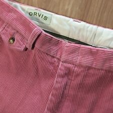 VTG Orvis Mens Corduroy Pants Size 38 Pink Cotton Thick Heavyweight Cuffed picture