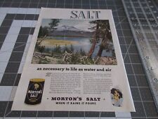 1943 Morton's Salt  as necessary to life as water and air, Vintage Print Ad picture