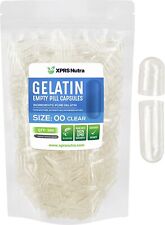 Size 00 Clear Empty Gelatin Pill Capsules Kosher Gel Caps Gluten-Free USA Made picture