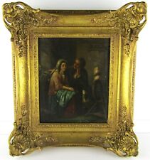 1800's Antique Oil on Tin, Love in Light, K.Ferd.Heckel, Mannheim Gilded Frame picture