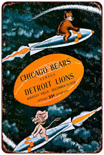 1959 Detroit Lions - Chicago Bears Football Program cover Vintage metal sign picture