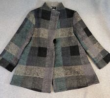 Damee Inc Cardigan Womens Large Lagenlook Single Button Plaid Jacket  picture