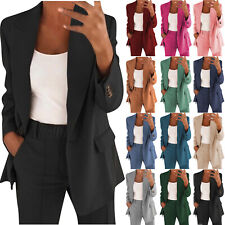 Womens 2-piece Suit Set Long Sleeve Suit Jacket Pants Casual Business Size S-5XL picture