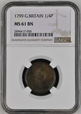 1799 Great Britain Farthing NGC MS 61 BN picture