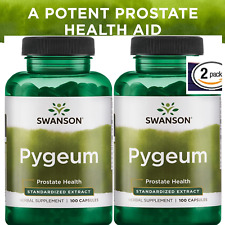 2 Bottles PYGEUM Prostate Bladder Urinary Tract Health 200 Caps (2x100) Exp 2026 picture