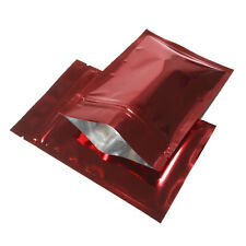 100/500 Glossy Red Smell Proof Mylar Foil Bags Resealable Zipper Seal Pouch picture