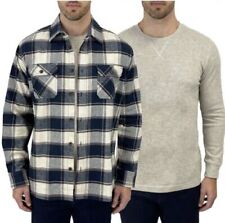 Jachs Men’s Flannel and Thermal Shirt, Pack-2 picture