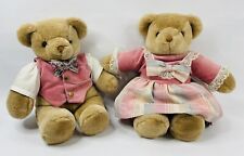 Vintage 1990 COMMONWEALTH Boy & Girl Couple Teddy Bears picture