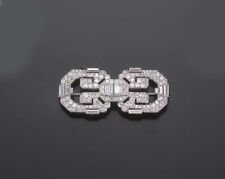 Late Century Classic Baguette & Round Cut 17.21CT Cubic Zirconia Women's Brooch picture