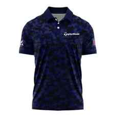 Golf 2024 PGA Championship Taylor Made Print Polo Shirt Blue Camouflage Sport picture