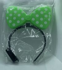 Light Up Green Minnie Mouse Headband Flashing Bow Polka Dot Blinking LED picture