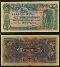 Rare 1932 Ethiopia 100 Thalers  Banknote Elephant Image Pick 10 PMG Very Fine 25 picture