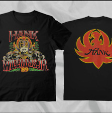 Vintage Hank Williams Jr Black Cotton T-Shirt Fans Shirt picture