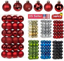 36 Pcs Christmas Balls Ornaments 1.6” Shatterproof Xmas Tree Hanging Decor Balls picture