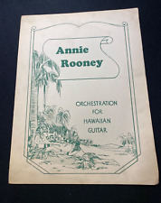 RARE Annie Rooney Orchestration for Hawaiian Guitar 1935 Harlin Bros Sheet Music picture