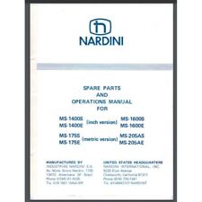 NARDINI MASCOTE Lathe MS-1400S Spare Parts, Operator Manual 77 pages comb bound picture