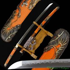 Sharp JP Tachi Sword Katana Hand Forged T10 Steel Clay Tempered Full Tang #2342 picture