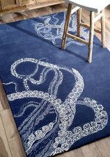 Rug USA Navy Blue 8'x10' ft Octopus Handmade Tufted 100% Wool Area Rugs & Carpet picture