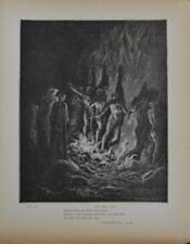 Antique The Fiery Furnace Torture Gustave Dore Art Print Purgatory 1890 picture