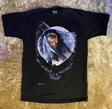 Vintage Fruit of Loom Native American Bourdo “Dark Eagle” 1984 80s T Shirt L USA picture