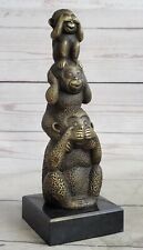 Vienna Bronze Monkey 3 Monkeys Trophy Collector Sculpture Hot Cast Figurine Sale picture