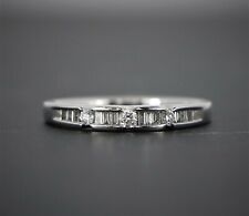 14K White Gold 0.70Ct Round & Baguette Lab-Created Diamond Women Engagement Band picture