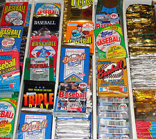 HUGE Lot of 100 Unopened Old Vintage Baseball Cards in Wax Cello Rack Packs picture