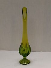 Viking Green Swung Glass Epic  6 Petal Vase. 12