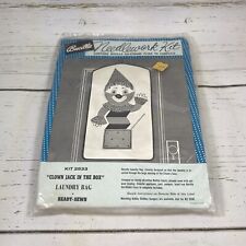 Vintage Bucilla 2533 Needlework Kit Clown Jack In The Box Laundry Bag picture