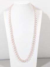 Vintage Pink Acrylic Lucite? Frosted Round Beaded Necklace 24 inches picture
