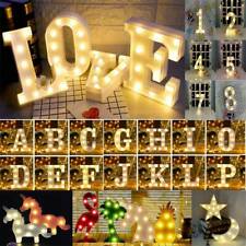 ALPHABET LED LETTERS LIGHT UP NUMBERS WHITE PLASTIC LETTERS STANDING DECOR picture