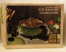 NEW ~ Vintage WEST BEND COUNTRY KETTLE ~ 5 Quart Green ~ Electric Cooker Fryer picture